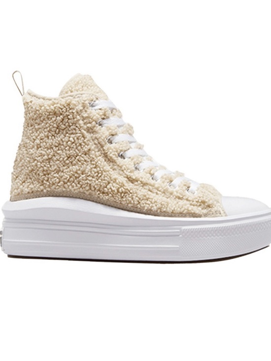 Converse Shoes - Converse Women’s Cream Sherpa Platform High-Top Sneakers